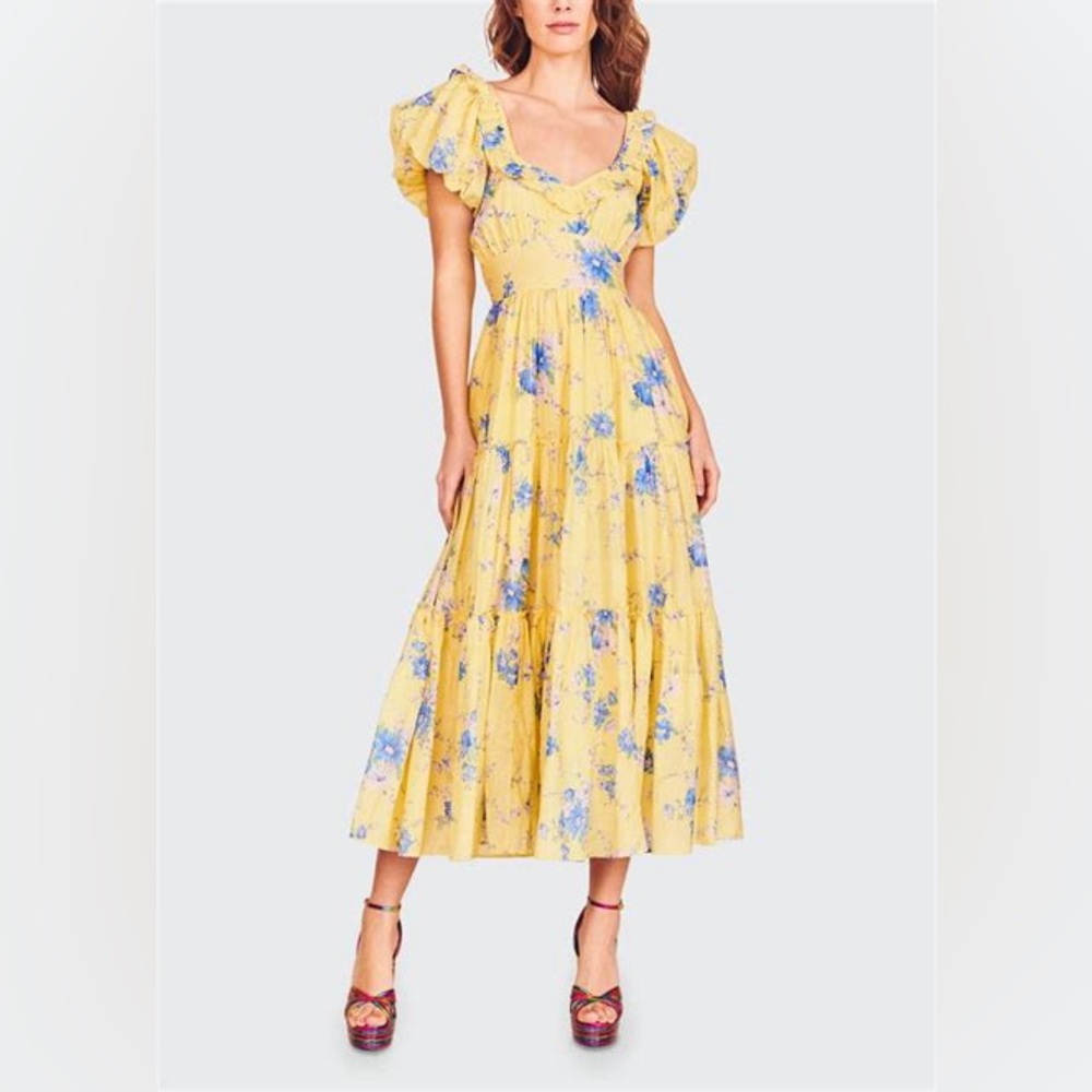 NWT Love Shack Fancy Emory Dress Sunshine Garden - Picture 2 of 9